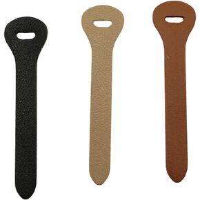 LQ Industrial 12PCS Leather Zipper Pulls Backpack Luggage Slider Zipper Sliders Black Khaki Brown 4 Each for Handbags Suitcases Bags Wallets Jackets Coats Sportswear Pull Tabs
