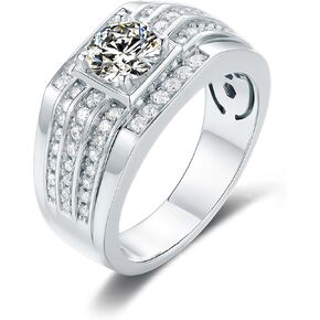 1 Carat Round Cut Moissanite Men Rings 10K 14K 18K Gold S925 Engagement Promise Anniversary Jewelry Gifts for Him in Saudi Arabia
