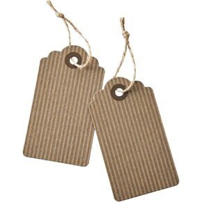 100 قطعة من بطاقات الهدايا الورقية البنية مقاس 3.5 × 2 بوصة مع سلسلة من SUNCOLOR in Kuwait