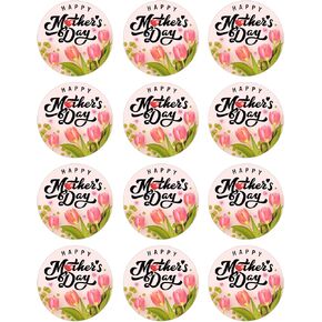PETCEE Happy Mothers Day Labels Stickers 1.5" Flowers Mother's Day Gift Tag Presents Labels Farmhouse Labels Stickers for Mothers Day Gift Wrap Party Favor Decorations, 36PCS