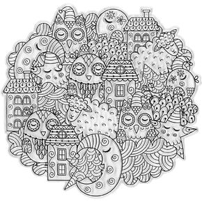 Good Night Bird House Patterns Background Clear Stamps for Card Making Decoration DIY Scrapbooking, Background Transparent Seal for Embossing Album Envelope Decor Craft.
