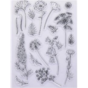 Flowers Leaves Background Clear Stamps for Card Making Decoration and DIY Scrapbooking 3021546