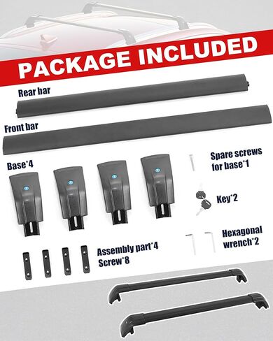 مناسب لسيارة Kia NIRO EV NIRO Plug-in Hybrid 2017 2018 2019 2020 2021 2022 حامل سقف من الألومنيوم قابل للتعديل وقضبان متقاطعة وتصميم مضاد للسرقة للسقف مع سياج جانبي (2 قطعة) in Kuwait