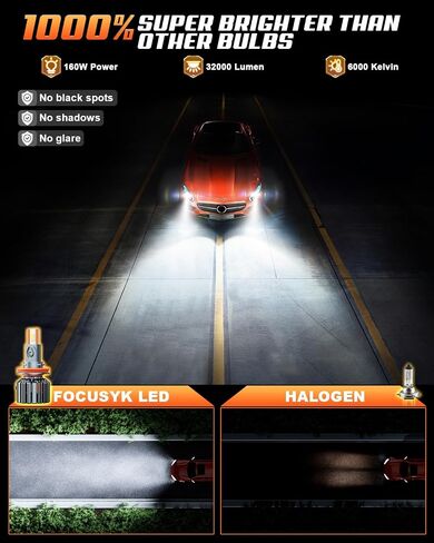 مصابيح H11 LED، لمبة إضاءة H16/H8/H9 مطورة 2024، 32000LM فائقة السطوع مع مروحة تبريد 15000 دورة في الدقيقة لأضواء الضباب، حزمة من 2 in Saudi Arabia