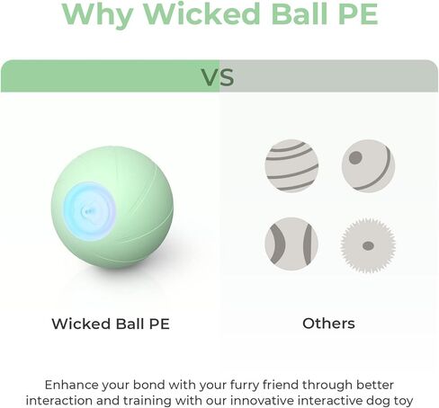 [3 Interactive Modes] Cheerble Intelligent Interactive Dog Toy Ball with LED Lights, Wicked Ball PE, Made of Natural Rubber, Jumping Activation Ball for Medium/Large Dog Birthday Gift, DC Rechargeable in Saudi Arabia