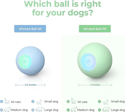[3 Interactive Modes] Cheerble Intelligent Interactive Dog Toy Ball with LED Lights, Wicked Ball PE, Made of Natural Rubber, Jumping Activation Ball for Medium/Large Dog Birthday Gift, DC Rechargeable in Saudi Arabia