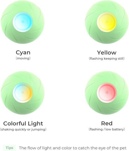 [3 Interactive Modes] Cheerble Intelligent Interactive Dog Toy Ball with LED Lights, Wicked Ball PE, Made of Natural Rubber, Jumping Activation Ball for Medium/Large Dog Birthday Gift, DC Rechargeable in Saudi Arabia