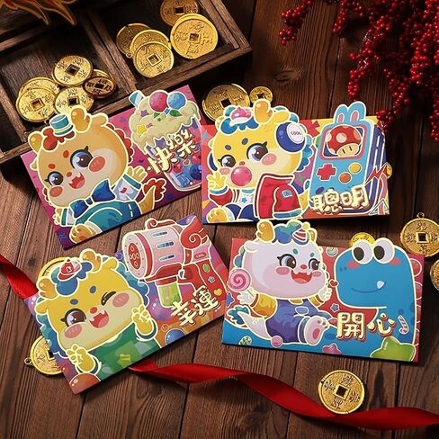 Red Envelopes,20pcs Lucky Money Envelope Dragon Money Pocket Chinese Hong Bao Gift Envelopes for New Year Spring Festival Wedding Kids Birthday Graduation Party in Kuwait