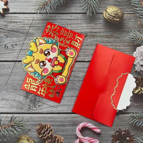 Red Envelopes,20pcs Lucky Money Envelope Dragon Money Pocket Chinese Hong Bao Gift Envelopes for New Year Spring Festival Wedding Kids Birthday Graduation Party in Kuwait