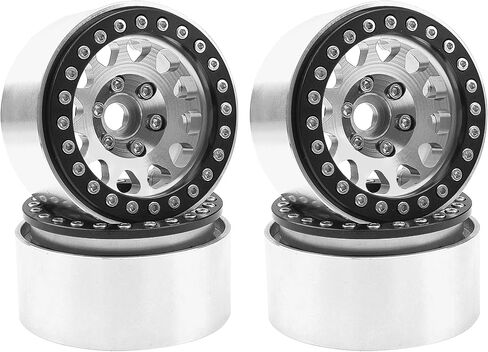 4Pack Vgoohobby Alloy 1.9" RC Beadlock Wheels Rims 12-Spoke Thickness 30mm Compatible with Axial SCX10 D90 Traxxas TRX4 RedCat Gen8 Tamiya CC01 1/10 RC Crawler Car (Titanium) in Saudi Arabia