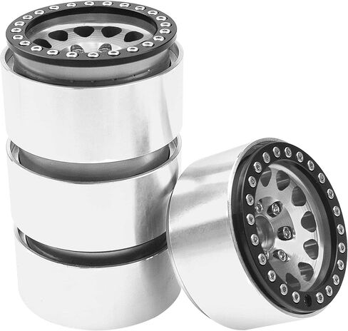 4Pack Vgoohobby Alloy 1.9" RC Beadlock Wheels Rims 12-Spoke Thickness 30mm Compatible with Axial SCX10 D90 Traxxas TRX4 RedCat Gen8 Tamiya CC01 1/10 RC Crawler Car (Titanium) in Saudi Arabia