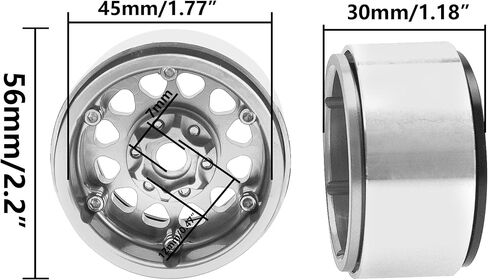 4Pack Vgoohobby Alloy 1.9" RC Beadlock Wheels Rims 12-Spoke Thickness 30mm Compatible with Axial SCX10 D90 Traxxas TRX4 RedCat Gen8 Tamiya CC01 1/10 RC Crawler Car (Titanium) in Saudi Arabia