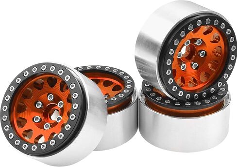 4Pack Vgoohobby Alloy 1.9" RC Beadlock Wheels Rims 12-Spoke Thickness 30mm Compatible with Axial SCX10 D90 Traxxas TRX4 RedCat Gen8 Tamiya CC01 1/10 RC Crawler Car (Titanium) in Saudi Arabia