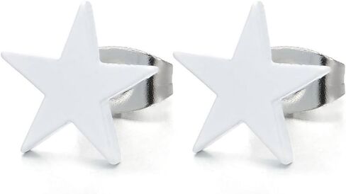 Pair Stainless Steel Plain Flat Star Stud Earrings for Man Women, Screw Back, 2pcs in Saudi Arabia