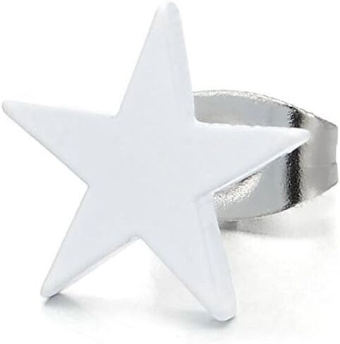 Pair Stainless Steel Plain Flat Star Stud Earrings for Man Women, Screw Back, 2pcs in Saudi Arabia