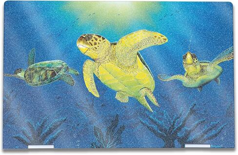 Glossy Glitter Laptop Skin Compatible with HP Envy x360 15" (2023) - Turtle Dreams - Premium 3M Vinyl Protective Wrap Decal Cover - Easy to Apply | Crafted in The USA by MightySkins in Saudi Arabia