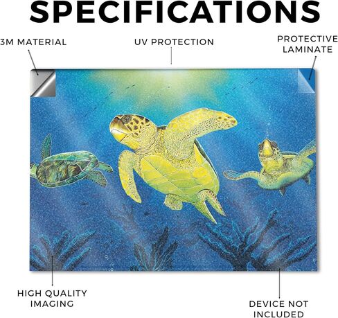 Glossy Glitter Laptop Skin Compatible with HP Envy x360 15" (2023) - Turtle Dreams - Premium 3M Vinyl Protective Wrap Decal Cover - Easy to Apply | Crafted in The USA by MightySkins in Saudi Arabia