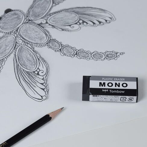 TOMBOW 57326 ممحاة سوداء أحادية، صغيرة، صندوق مكون من 40 قطعة. يزيل العلامات بشكل نظيف دون إتلاف الورق in Saudi Arabia