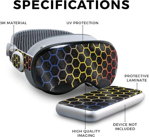 Carbon Fiber VR Skin Compatible with Apple Vision Pro - Primary Honeycomb - Premium 3M Vinyl Protective Wrap Decal Cover - Easy to Apply | Crafted in The USA by MightySkins in Saudi Arabia