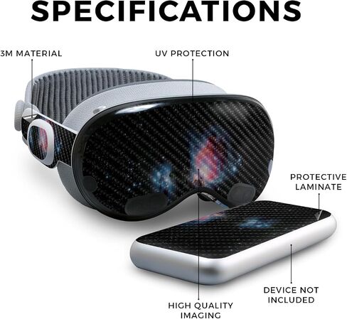 Carbon Fiber VR Skin Compatible with Apple Vision Pro - Primary Honeycomb - Premium 3M Vinyl Protective Wrap Decal Cover - Easy to Apply | Crafted in The USA by MightySkins in Saudi Arabia