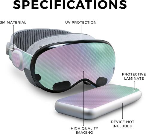 Glossy Glitter VR Skin Compatible with Apple Vision Pro - Nebula - Premium 3M Vinyl Protective Wrap Decal Cover - Easy to Apply | Crafted in The USA by MightySkins in Saudi Arabia