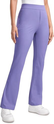 سروال نسائي CRZ YOGA 4-Way Stretch Flare مقاس 31 بوصة فستان عمل غير رسمي عالي الخصر مع جيوب بسحاب in Saudi Arabia