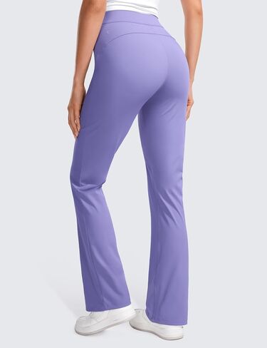 سروال نسائي CRZ YOGA 4-Way Stretch Flare مقاس 31 بوصة فستان عمل غير رسمي عالي الخصر مع جيوب بسحاب in Saudi Arabia