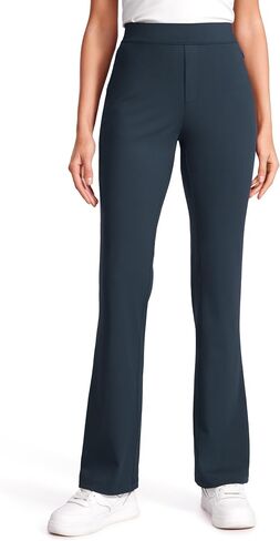 سروال نسائي CRZ YOGA 4-Way Stretch Flare مقاس 31 بوصة فستان عمل غير رسمي عالي الخصر مع جيوب بسحاب in Saudi Arabia
