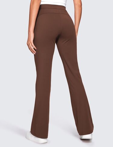 سروال نسائي CRZ YOGA 4-Way Stretch Flare مقاس 31 بوصة فستان عمل غير رسمي عالي الخصر مع جيوب بسحاب in Saudi Arabia