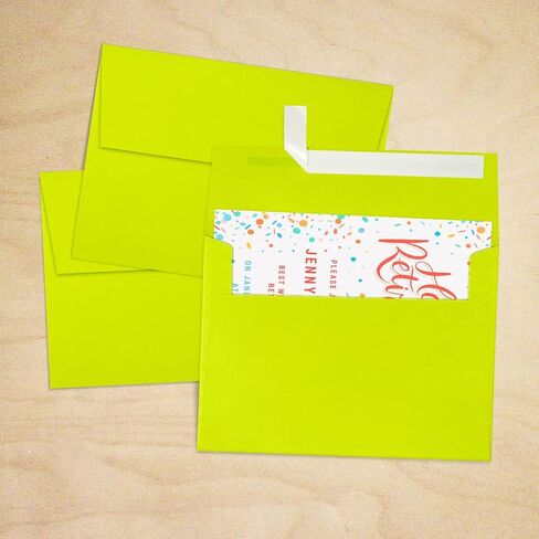 LUXPaper A7 Invitation Envelopes | Peel & Press | 5 1/4" x 7 1/4" | Wasabi Green | 80lb. Text | 50 Qty in Saudi Arabia