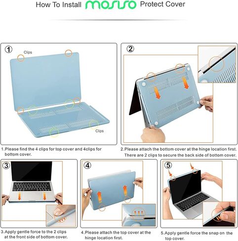 حافظة MOSISO متوافقة مع جهاز MacBook Pro مقاس 15 بوصة إصدار 2019 2018 2017 2016 إصدار A1990 A1707 مع شريط لمس، غطاء حماية بلاستيكي صلب وواقي شاشة، شفاف كريستالي in Saudi Arabia