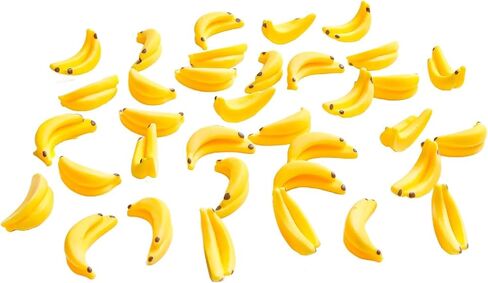 35Pcs Yellow Miniature Bananas 1/12 Scale Banana Models Miniature Fruit Fake Mini Fruits for Mini House Kitchen Fairy Garden Decor，Dollhouse Accessories，Dollhouse Décor in Saudi Arabia