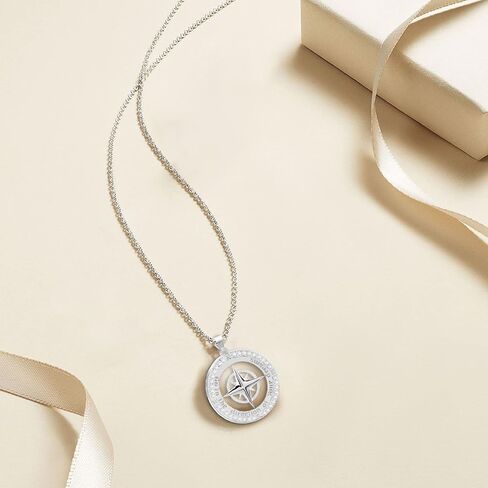 هدايا التخرج لها 2024، قلادة بوصلة للخريجين 925 من الفضة الإسترلينية، هدية مجوهرات ملهمة لابنتها البنات، قلادة الصداقة S925 لأصدقاء الكلية في المدرسة الثانوية in Kuwait