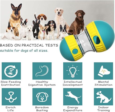 Treat Dispensing Toys, Pet Puzzle Toy Treat Ball Dog Treat Dispenser Toy Ball Interactive Cat Adjustable Food Dispensing for Mental Enrichment & IQ Training in Green in Saudi Arabia