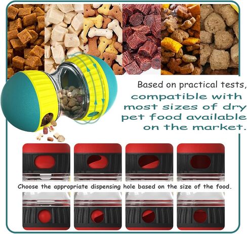 Treat Dispensing Toys, Pet Puzzle Toy Treat Ball Dog Treat Dispenser Toy Ball Interactive Cat Adjustable Food Dispensing for Mental Enrichment & IQ Training in Green in Saudi Arabia