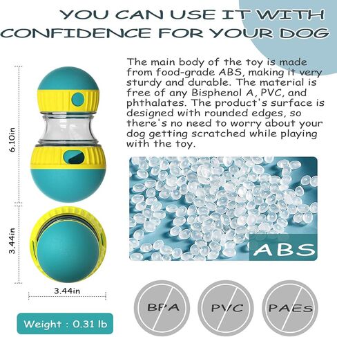 Treat Dispensing Toys, Pet Puzzle Toy Treat Ball Dog Treat Dispenser Toy Ball Interactive Cat Adjustable Food Dispensing for Mental Enrichment & IQ Training in Green in Saudi Arabia