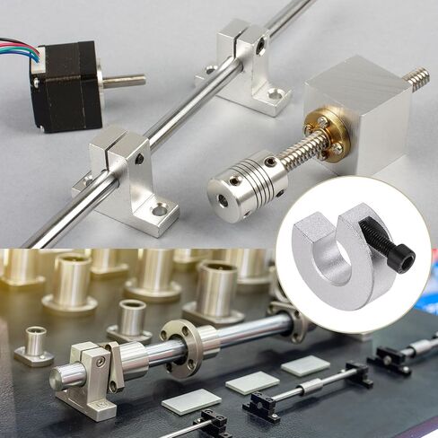 4pcs Shaft Collar Set for Linear Rail SBR20, Clamp-on Shaft Collar with Set Screw 20mm Bore, 30mm OD, 10mm Thickness, Aluminum All in One Shaft Clamping Collars, Anodization in Saudi Arabia