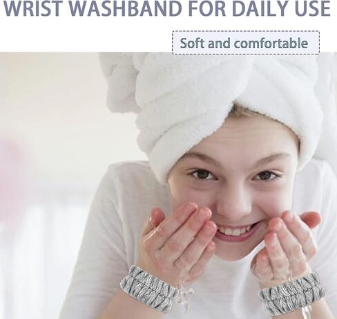 4 Pair Wrist Sweatbands for Washing Face Spa Wristbands Towel Scrunchies for Women Girls Keep Your Arms Dry in Saudi Arabia