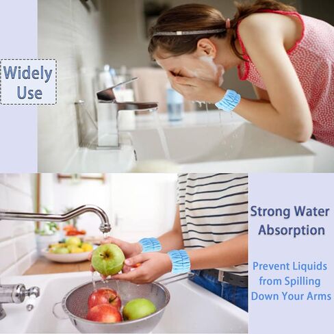 4 Pair Wrist Sweatbands for Washing Face Spa Wristbands Towel Scrunchies for Women Girls Keep Your Arms Dry in Saudi Arabia