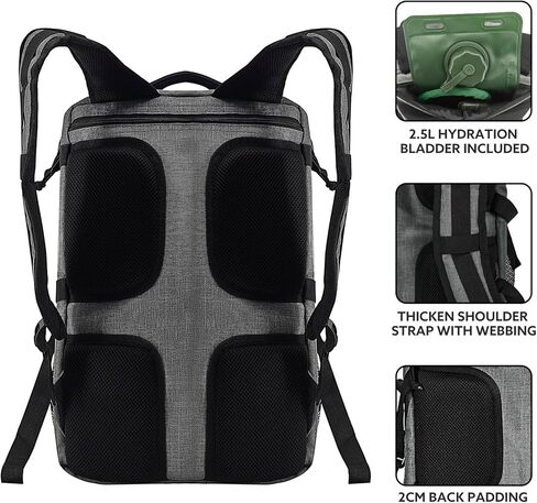 Tactical Meal Prep Backpack,519 Fitness Insulated Lunch Backpack with Removable Meal Compartment,16 Hours Insulation,Hiking Lunch Rucksack with Molle,Heavy Duty Hydration Backpack (Black) in Kuwait