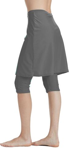 MAXE Women Swim Skirt with Legging Sun Protective UPF 50+ Swimming Tight Attached Skort Capris in Saudi Arabia