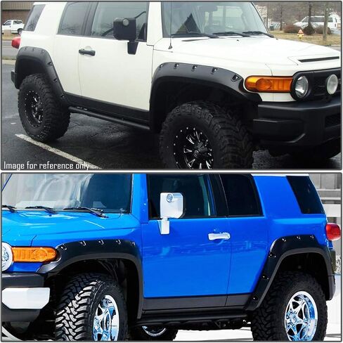 DNA Motoring WF-81013-MBK 4pcs Pocket-Riveted Design Wheel Fender Flares, Black in Saudi Arabia