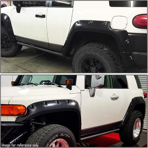DNA Motoring WF-81013-MBK 4pcs Pocket-Riveted Design Wheel Fender Flares, Black in Saudi Arabia