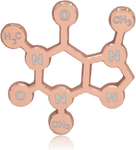 Caffeine Molecule Enamel Pin - Clayton Jewelry Labs in Saudi Arabia