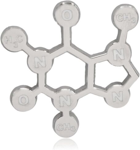 Caffeine Molecule Enamel Pin - Clayton Jewelry Labs in Saudi Arabia