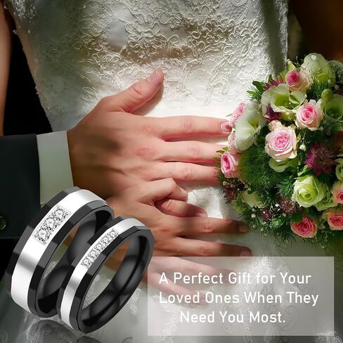 Uloveido التيتانيوم الفولاذ المقاوم للصدأ خواتم الطوب الأسود نمط الزفاف الفرقة الراحة تناسب الأزواج خواتم للرجال والنساء حجم 5-11 in Saudi Arabia