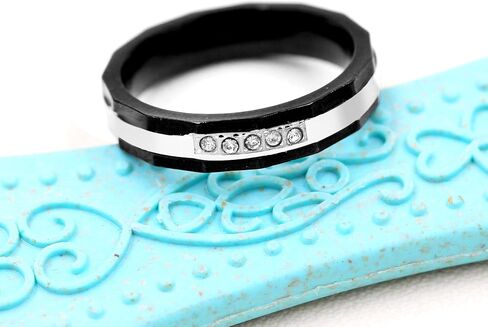 Uloveido التيتانيوم الفولاذ المقاوم للصدأ خواتم الطوب الأسود نمط الزفاف الفرقة الراحة تناسب الأزواج خواتم للرجال والنساء حجم 5-11 in Saudi Arabia