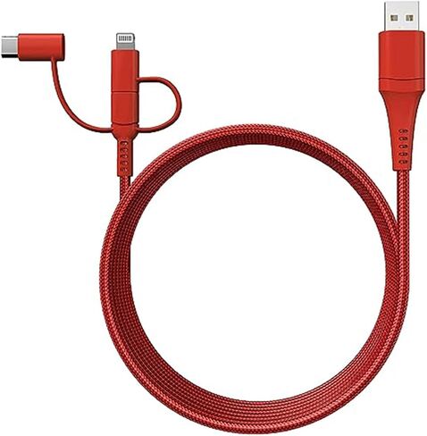 Classy Chargers Universal 3-in-1 Nylon Charging Cables for iPhone, Android, and More | 6ft Certified Lightning Cable, Type C, Micro USB | Compatible with All Phone Types (Hot Pink) in Saudi Arabia