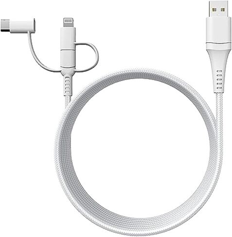 Classy Chargers Universal 3-in-1 Nylon Charging Cables for iPhone, Android, and More | 6ft Certified Lightning Cable, Type C, Micro USB | Compatible with All Phone Types (Hot Pink) in Saudi Arabia