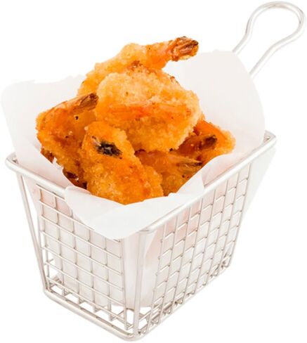 Restaurantware 5 x 4 Inch Fryer Basket 1 Square Small Fry Basket - Mesh Grid With Handle Silver Stainless Steel French Fry Basket Food-Grade For Tenders Fried Shrimp And More in Saudi Arabia